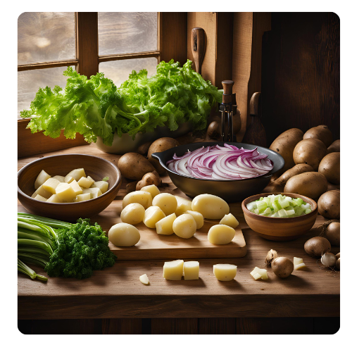 ingredients you will need to prepare the potatos creamy soup