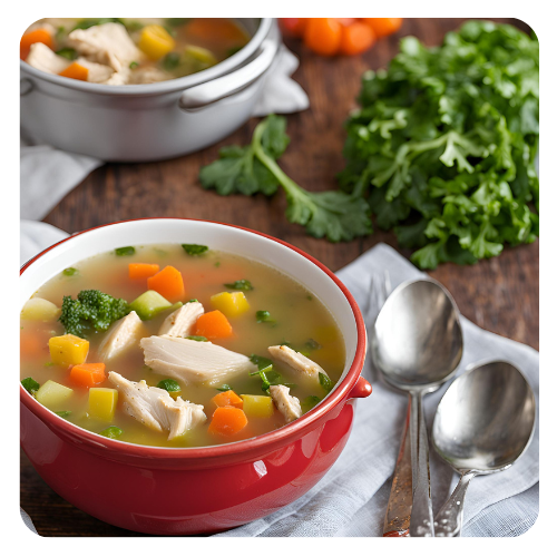 delicious and healty Classic Chicken & Veggie Soup for dinner kids