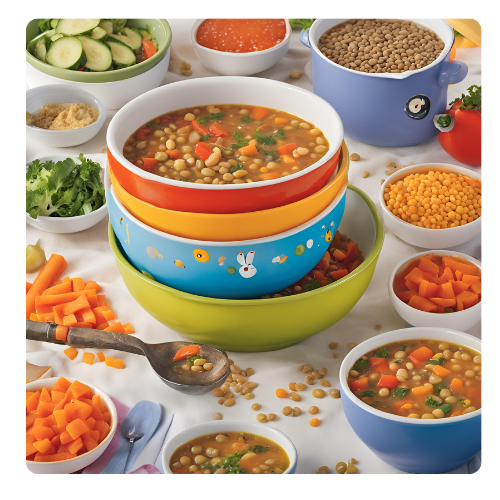 healty and easy Lentil & Vegetable Soup for kids