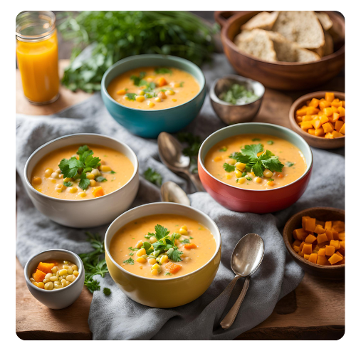 healthy Sweet Potato & Corn Chowder for dinner kids