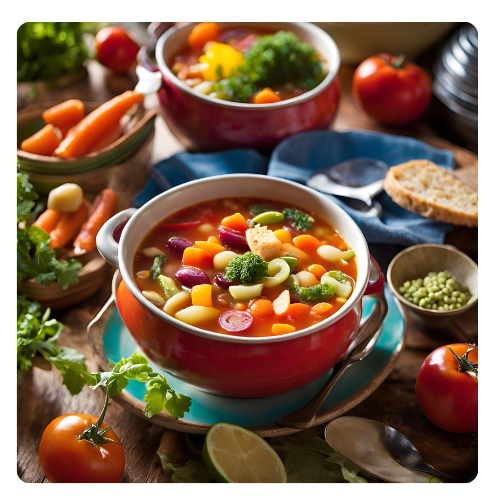 heathy Minestrone Soup for dinner