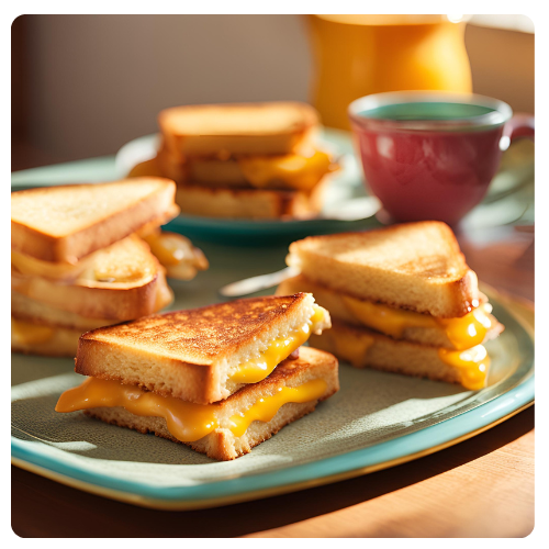 Mini Grilled Cheese Sandwiches recipe serve with Easy and healty soups for kids
