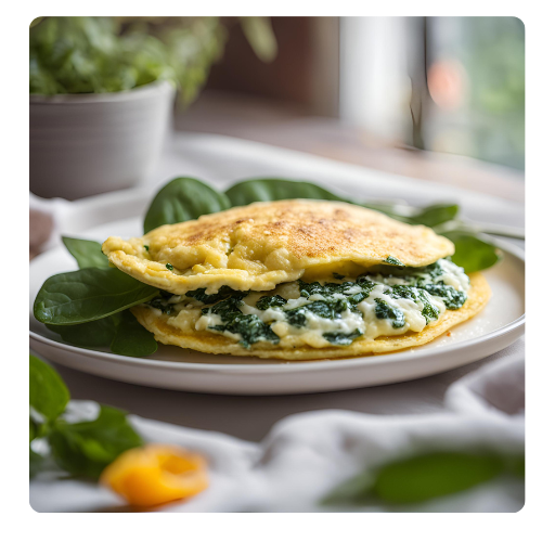 spinch and feta omlet