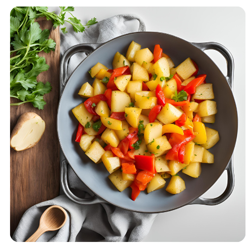 add peppers Ground Beef and Potatoes Recipe