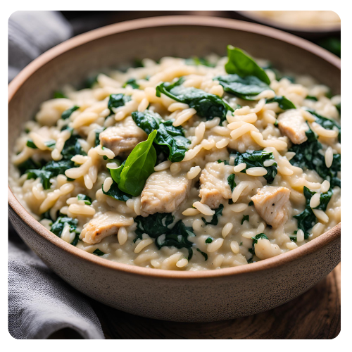creamy chicken and spinach risitto
