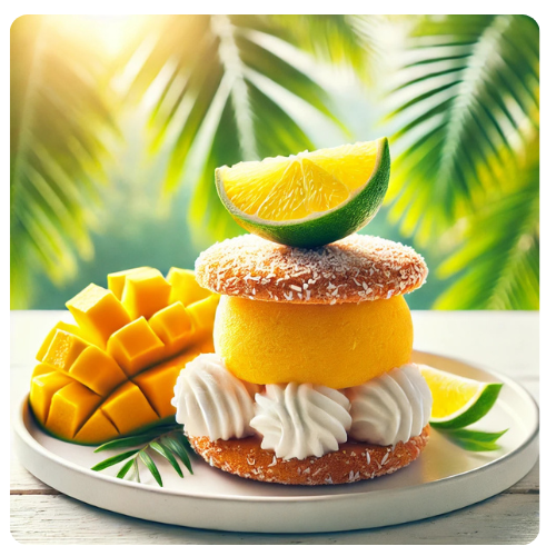 Mango Coconut Sorbet Sandwiches