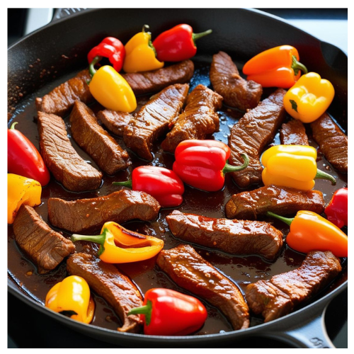 Preparing Caribbean Pepper Steak recipe
