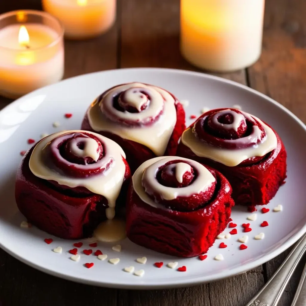 Red Velvet Valentine's Day Cinnamon Rolls
