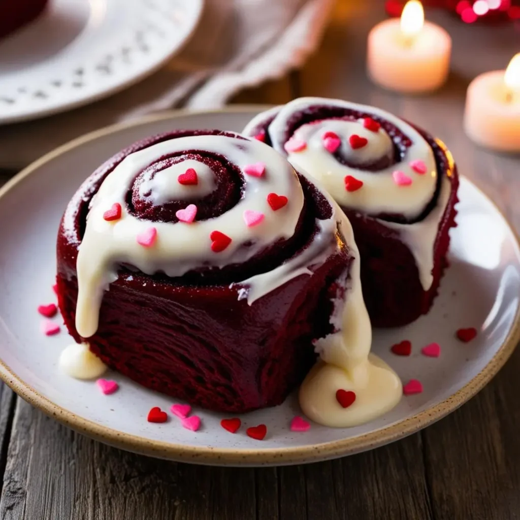 Red Velvet Valentine's Day Cinnamon Rolls