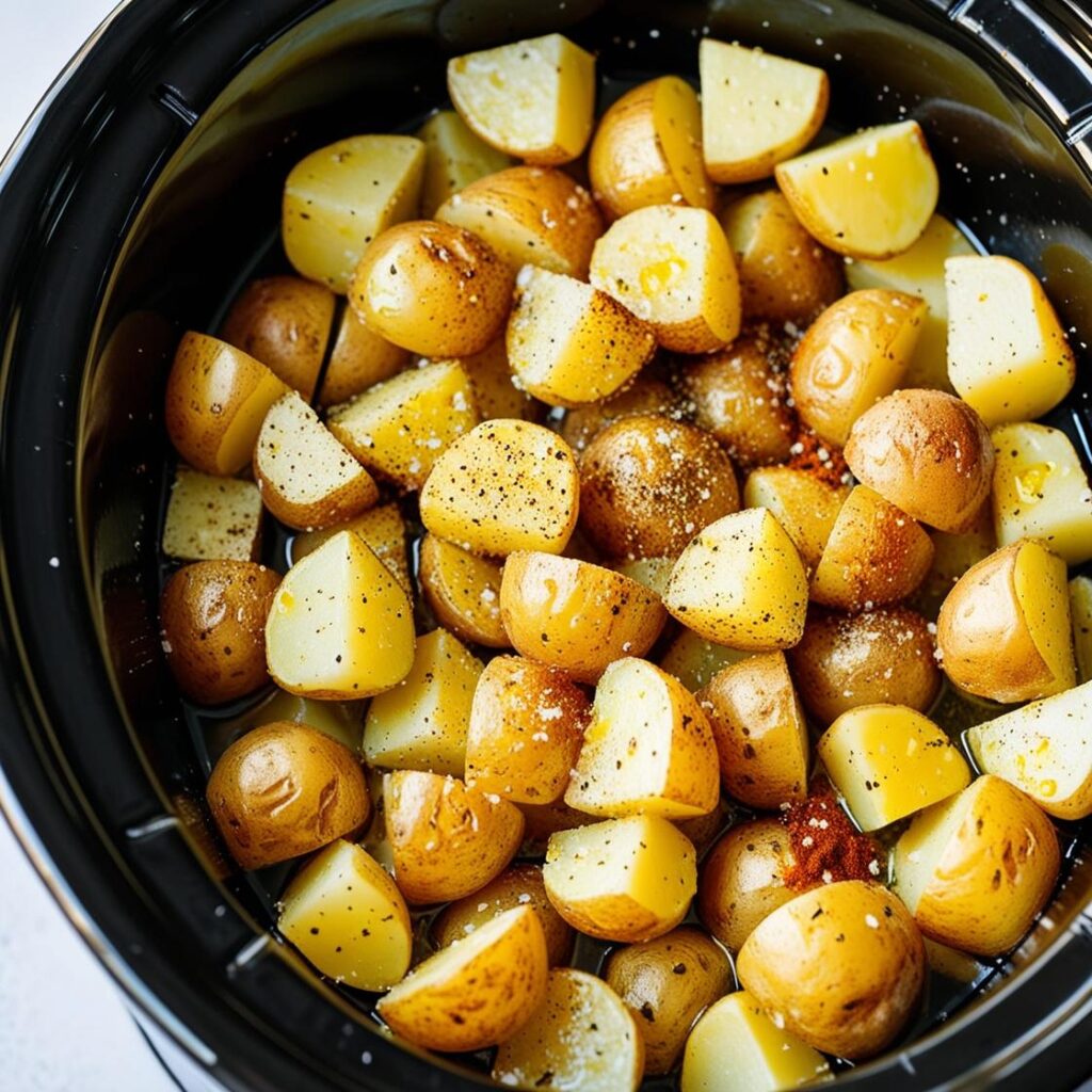 Slow Cooker Parmesan Garlic Chicken and Potatoes