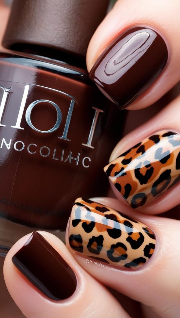 leopard nail art