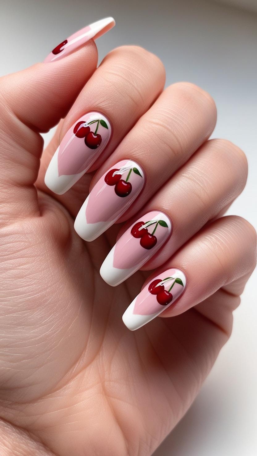 cherry nail art