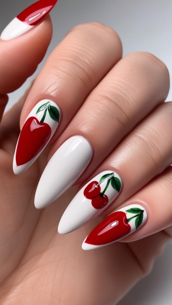 cherry nail art
