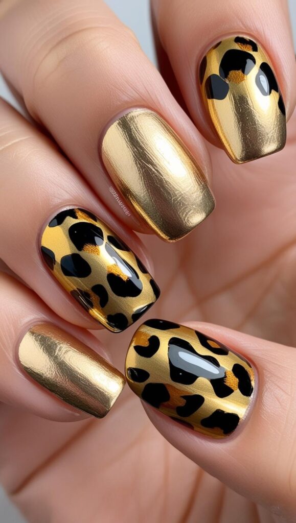 leopard nail art