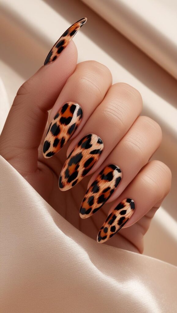 leopard nail art