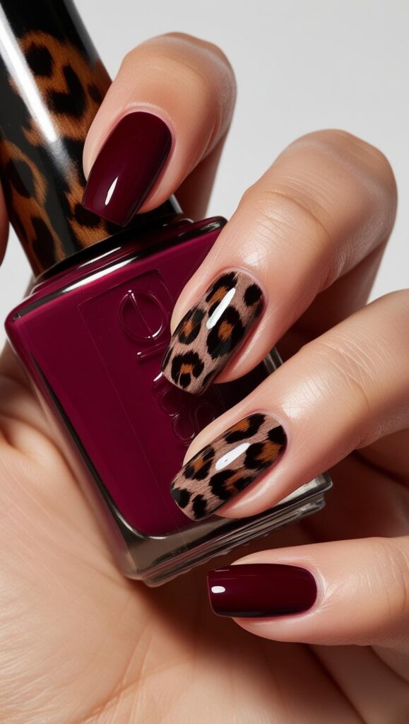 leopard nail art