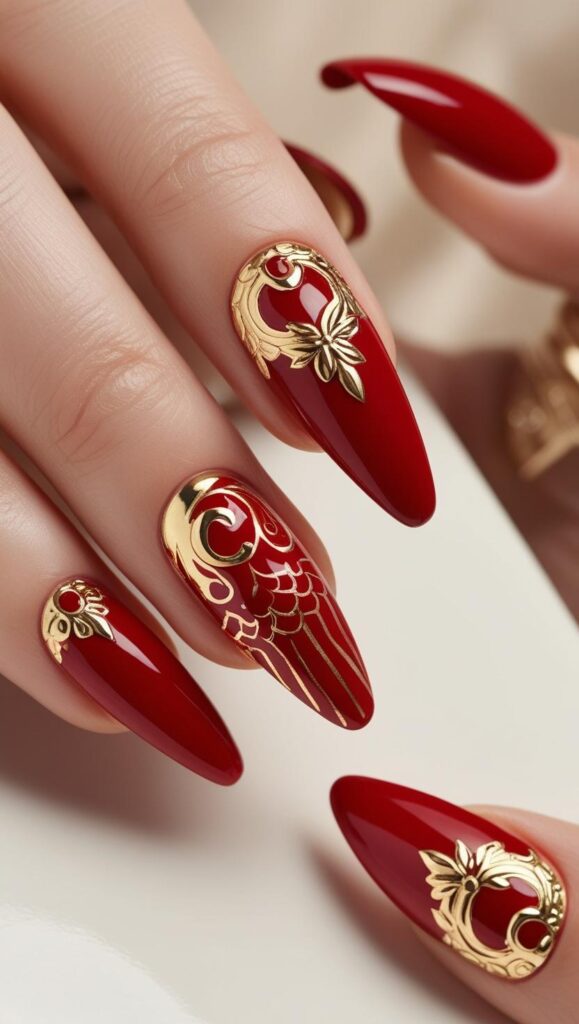 red nail designs